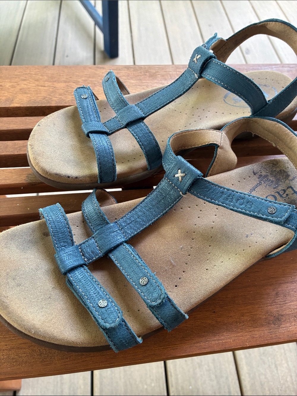 Taos Trophy sandals in blue leather - Picture 5 of 7